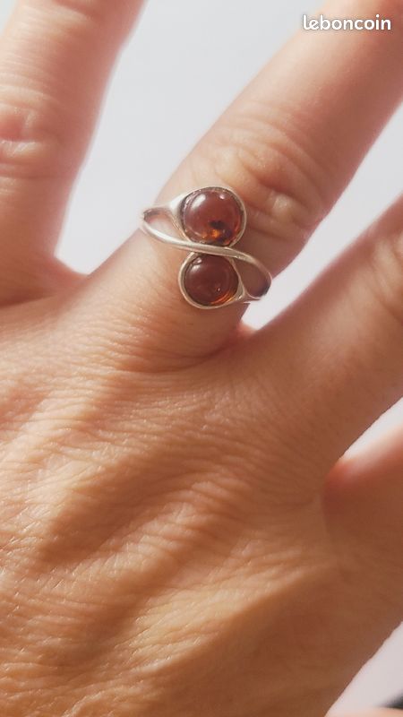 Bague en argent et Ambre magnifique (image 1)