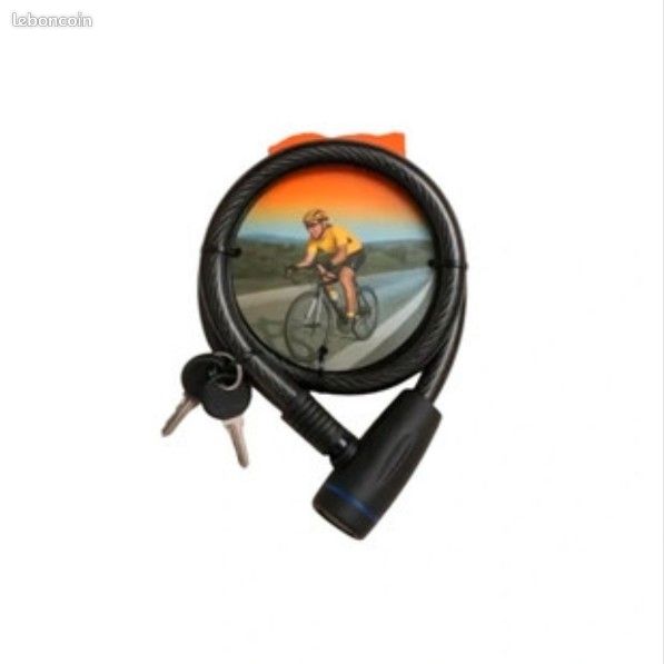 Antivol vélo câble avec clés – Sécurité vélo, trottinette, poussette (image 1)