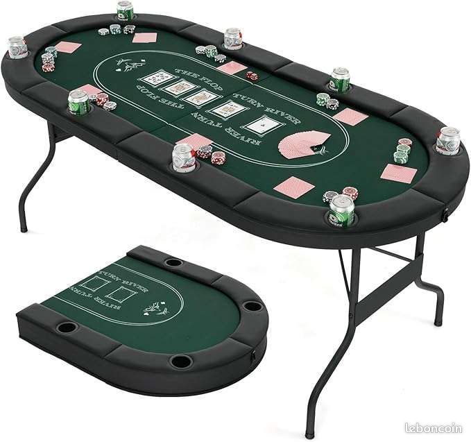 Tapis De Poker Yiida – 60x120 Cm, Caoutchouc Naturel, 2 Mm D'Épaisseur – Motif Vert/Classique – Glisse Facile – Soirée Jeux à Domicile
