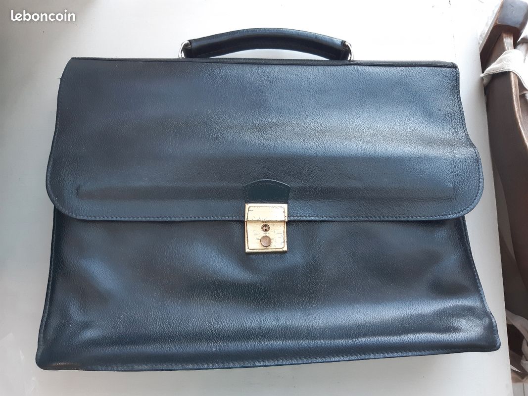 Cartable cuir noir soufflets Jelen Paris Accessoires Bagagerie