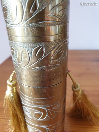 Décoration Moulin à Poivre Marocain En Laiton - Objet Vintage, Occasion Fonctionnel