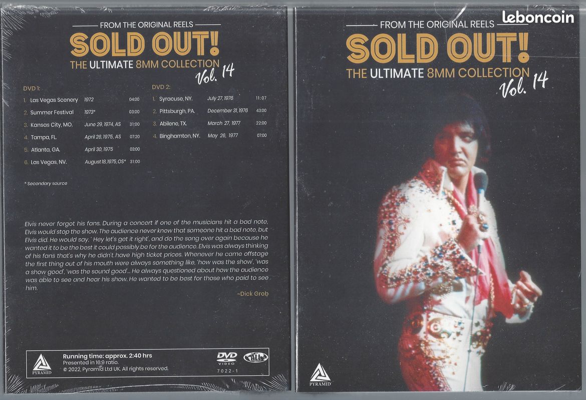 Elvis presley sold out vol 1 Newly Restored au vol 20 deluxe digipack 40 dvd discs originaux +45 heures de concerts avec son direct Label Pyramid Collection complète sous blister ultra méga rare (image 16)