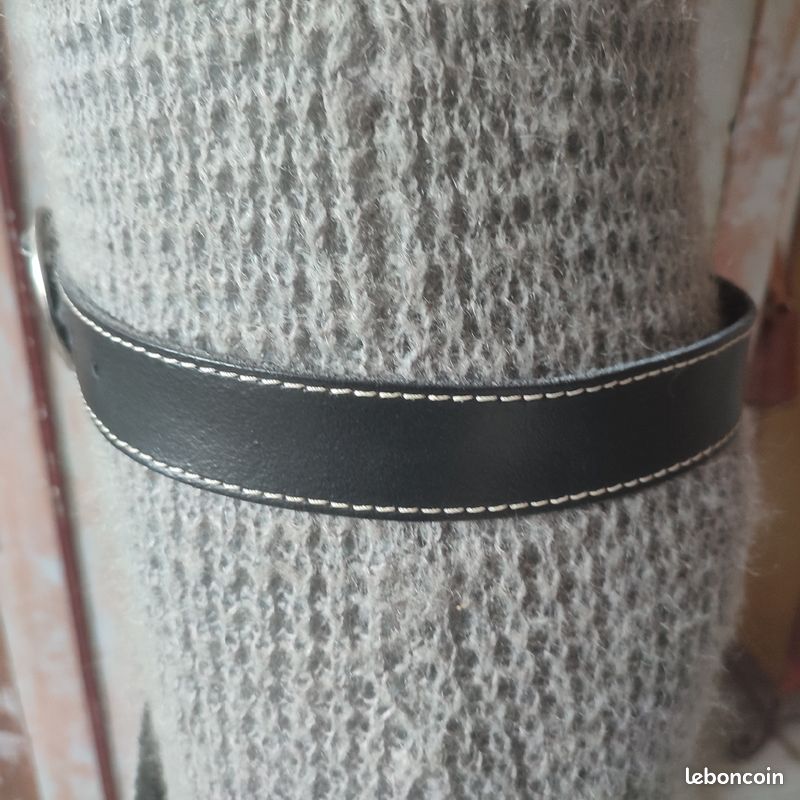 Ceinturon cuir noir T 80 Texas Country ceinture homme femme (image 3)