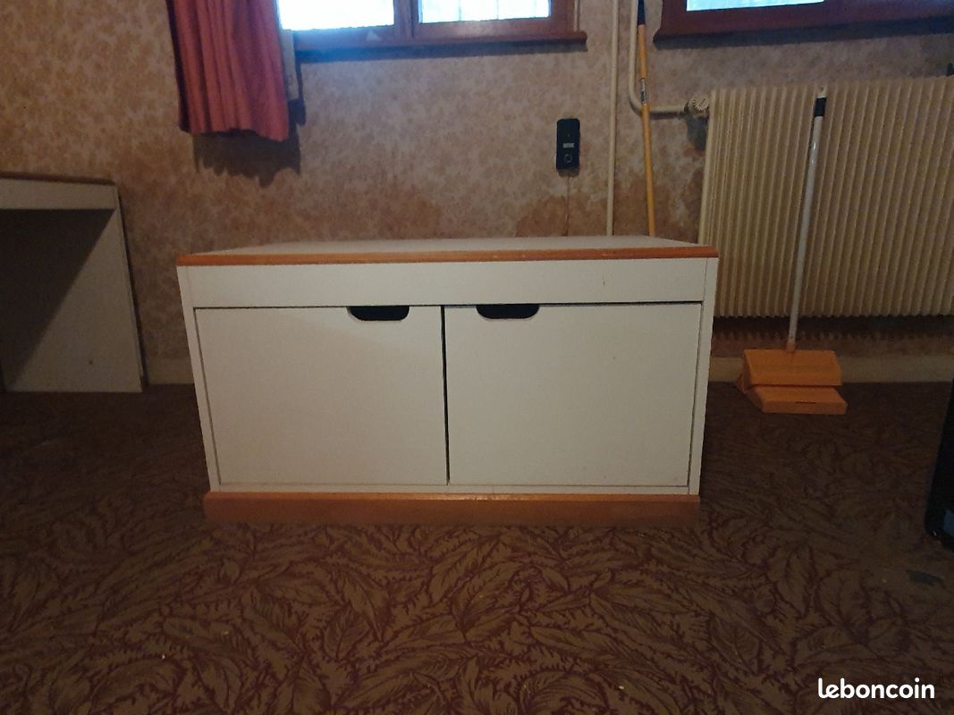 Bureau + meuble bas blancs (image 4)