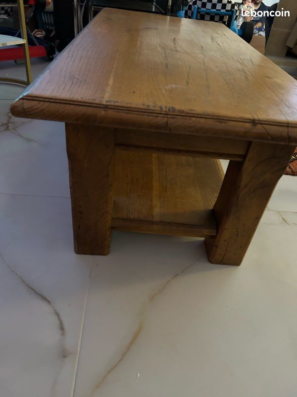 Table basse chêne massif couleur bois (image 3)