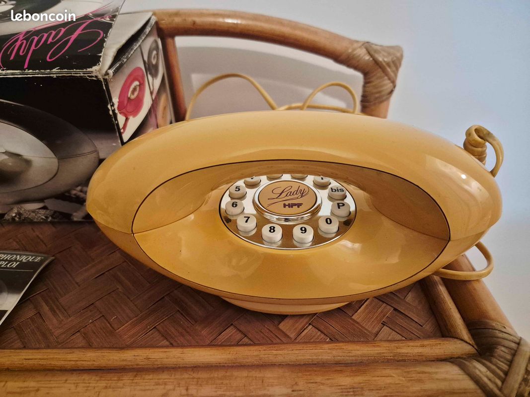 Ancien téléphone vintage orange (image 3)