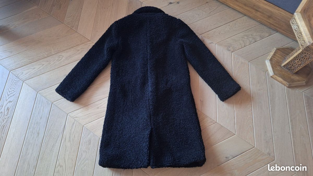 Manteau Vintage Noir Markstan - 14 Boutons Marsite - Style Grand Pardessus Femme - Occasion TBE