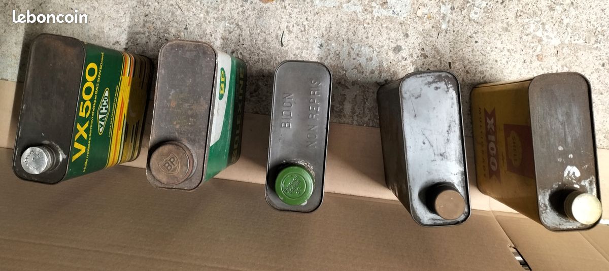Lot de 5 anciens bidons d'huile pour collectionneur (image 5)