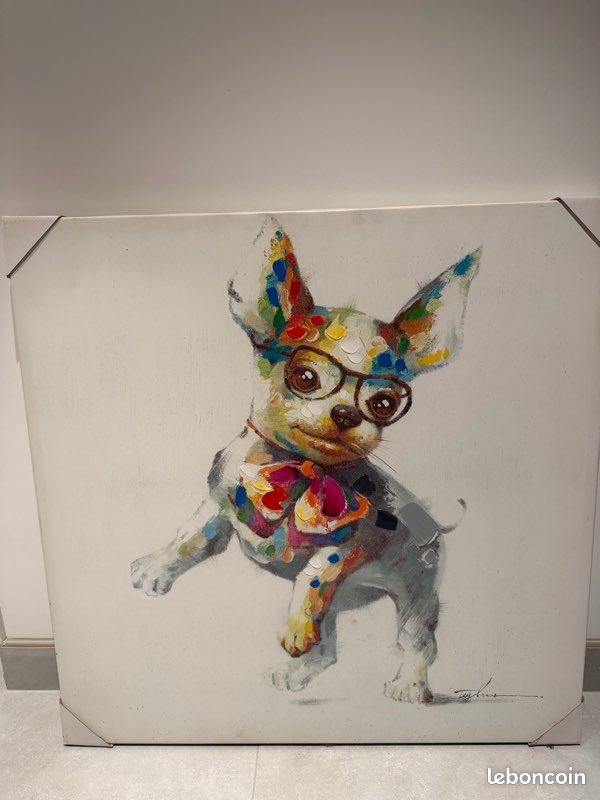 Tableau chien avec lunettes (image 1)