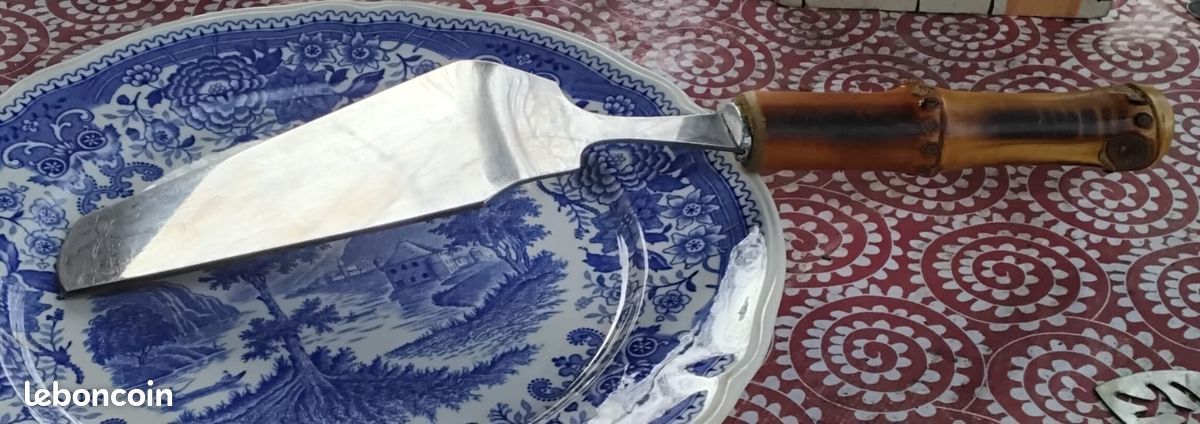 Pelle à tarte et couteau à pain bambou Thiers vintage (image 5)