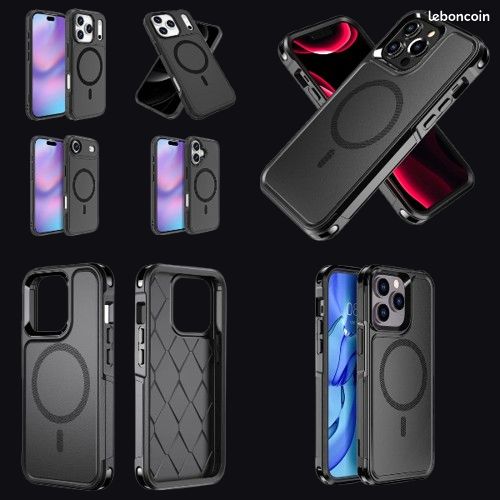 TOCOL Coque Magnétique pour iPhone 17 Pro 6,3 Pouces, Compatible avec MagSafe, Anneau Magnétique Intégré, Protection de l'objectif améliorée, Coque Mat Translucide Fine Antichoc, Noir