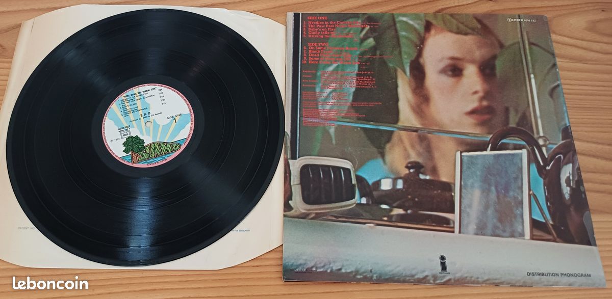 TOP ETAT  Brian Eno VINYL ORIGINAL FRANCE LP 1974 Here Come The Warm Jets ROXY MUSIC GLAM bowie (image 2)