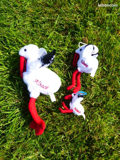 Lot de 3 peluches Cigogne Alsace Neuves Roda (image 2)