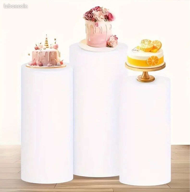 NUPTIO Set De 3 Présentoirs Gâteaux Dorés Carrés Métal - Support Cupcakes Mariage Anniversaire Noël