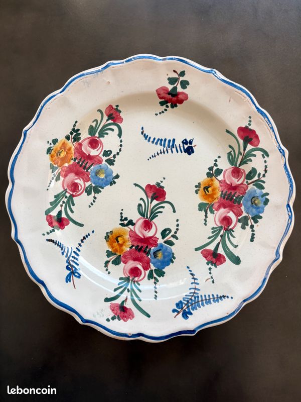 Assiette ancienne en faïence Niderviller fin XIXe siècle (image 1)