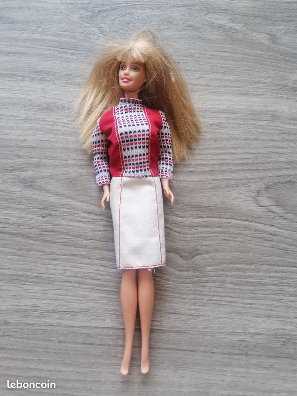 Mattel - Poupée Barbie Blond Earrings And Ring, Style Multicolor Dress Tahitie Skipper Sun Sensation Skipper Glitter 1970 1980 Chine