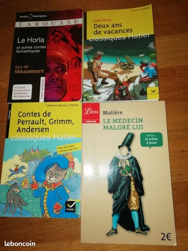 4 livres collège - littérature théâtre - Molière Maupassant Verne contes de Perrault (image 1)