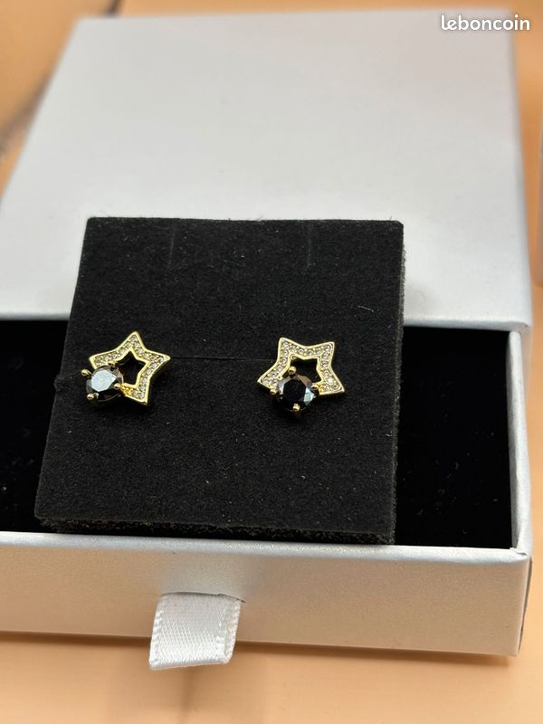 Boucles d'oreilles en argent plaquage or et diamants de moissonite avec carte gra certificat (image 5)