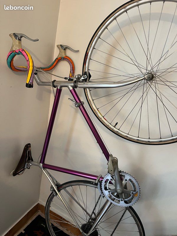 Vélo vintage cadre léger sur mesure selle Brooks guidoline multicolore (image 2)