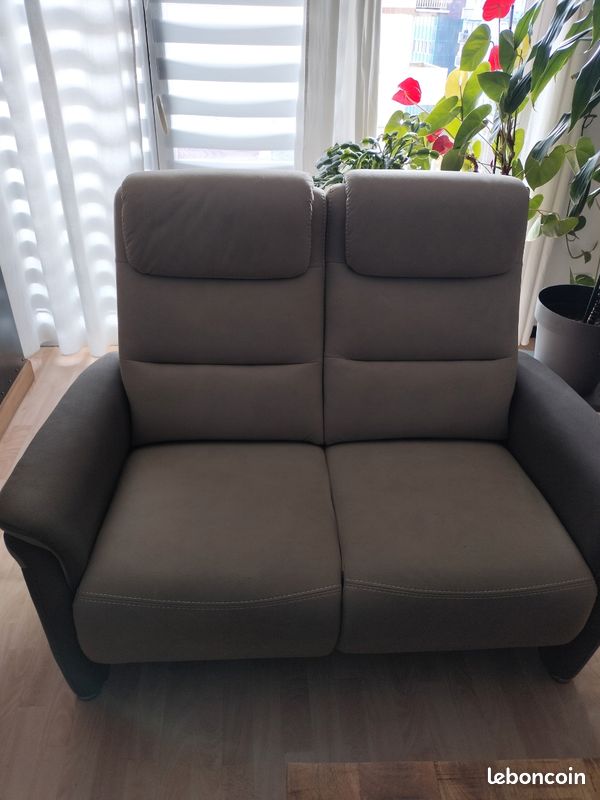 Vends canapé très beaux Flirt micro peau tissu bilor (image 1)