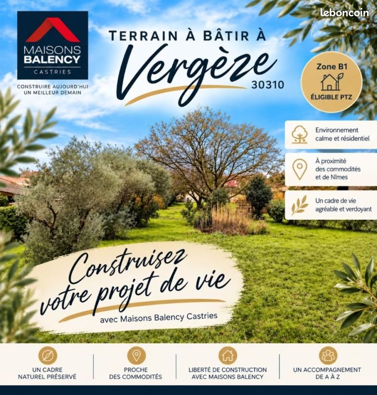 Terrain 400 m² · à Vergèze · 173 900 €