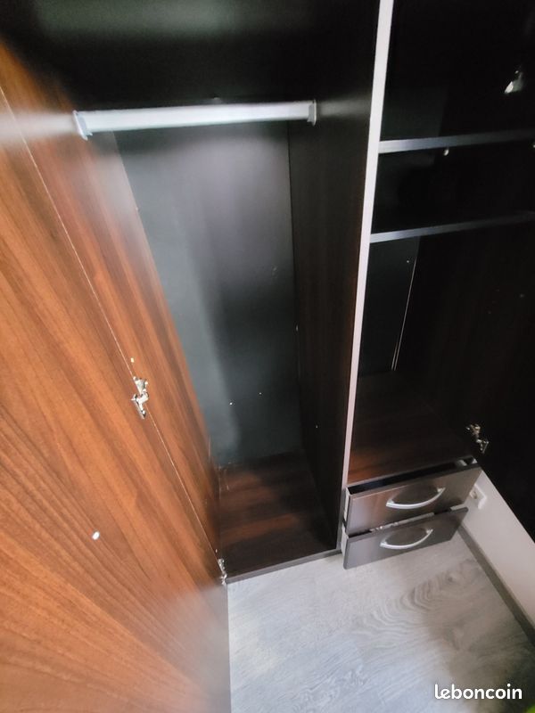 Armoir double porte couleur bois foncé (image 9)