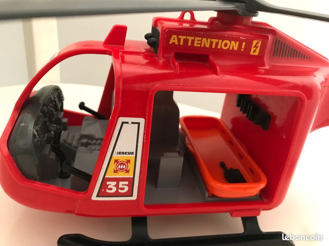 PLAYMOBIL 4428 HÉLICOPTÈRE Bâteau Pompiers Secours Maritime City Action