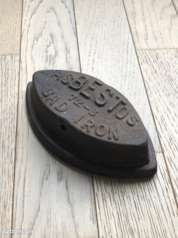 Fer à repasser Ancien Asbestos - Sad Iron Pour de la décoration, butoir pour portes ou presse-papier (image 3)