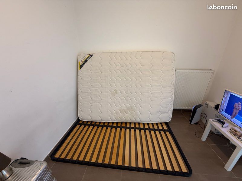 Sommier à talles et matelas 140/190 (image 3)