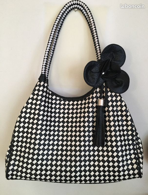 Sac à main noir et blanc (image 1)