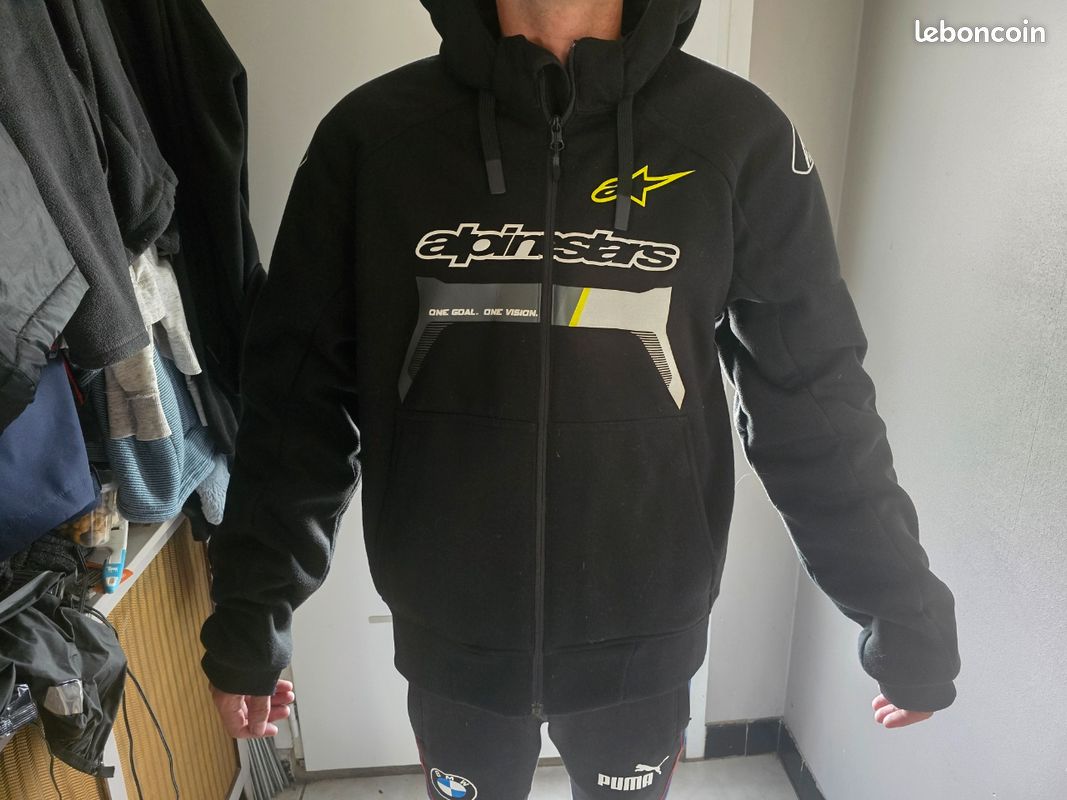 Sweat zippé alpinestars chrome ignition taille l avec protection (image 1)