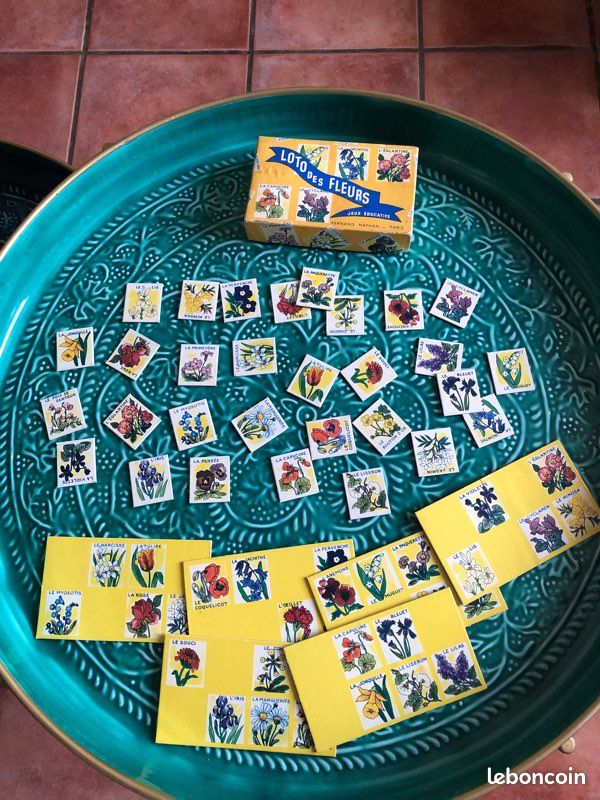 ANCIEN JEU DE loto des fleurs autour de mon jardin n°270 début XX ème