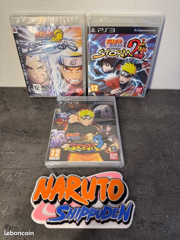 Pack De 3 Jeux PS3 Naruto Ultimate Ninja Storm 1, 2 Et 3 - Bon état - Version Française