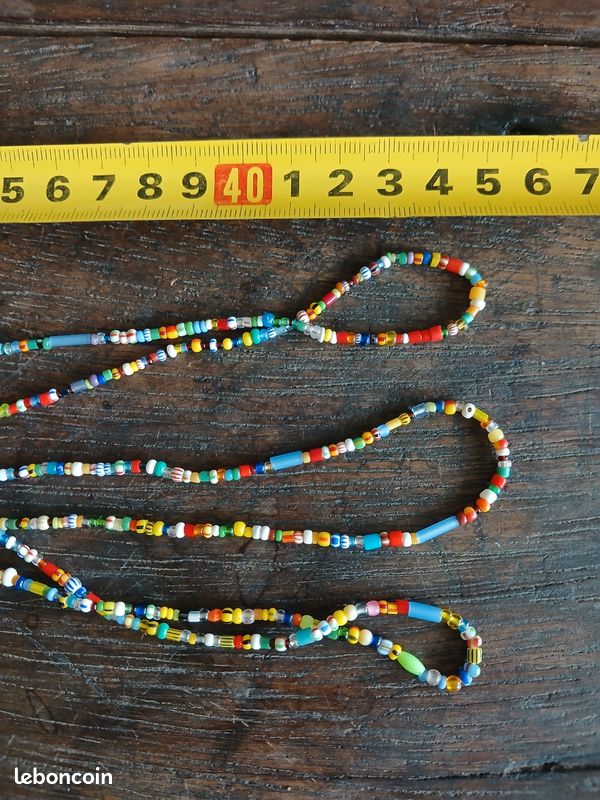 3 brins de perles de rocaille anciennes pour bijoux (image 8)