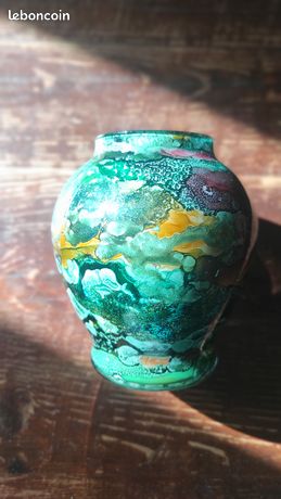 Vase Décoratif Contemporain Jean Noël Bouillet - Fait Main, Laque Multicolore