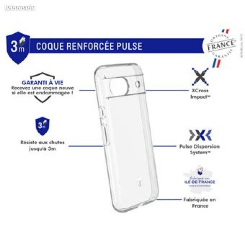 Coque renforcée Forcecase Pulse pour Google Pixel 8A Transparent (image 3)