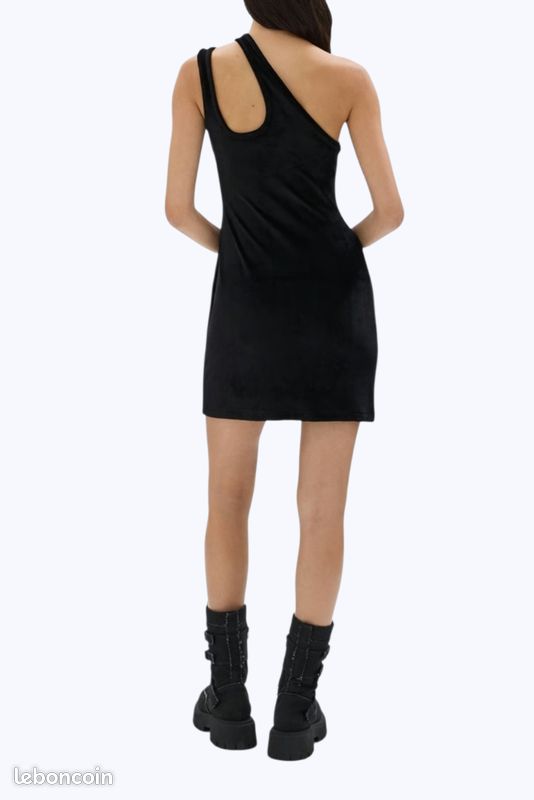Robe Sonia Rykiel En Velours Noir Avec Strass - Taille 36/38, Style Fourreau Boutonné