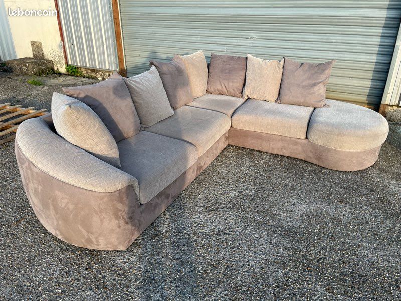 Canapé d’angle gris / beige / taupe (image 11)