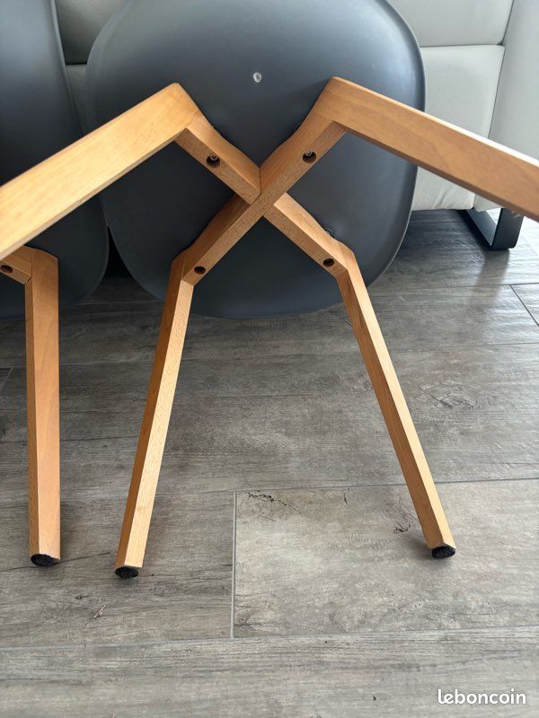 Lot de 2 chaises scandinaves grises (image 11)