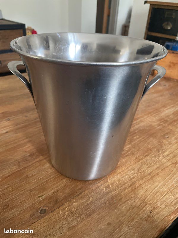 Seau à Glace Vintage Guy Degrenne En Inox Massif Fabriqué En France (années 60)