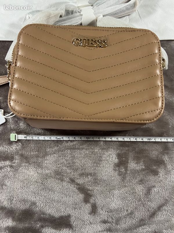 Sac Guess Alais Crossbody top zip | Taupe | Neuf avec étiquette (image 10)