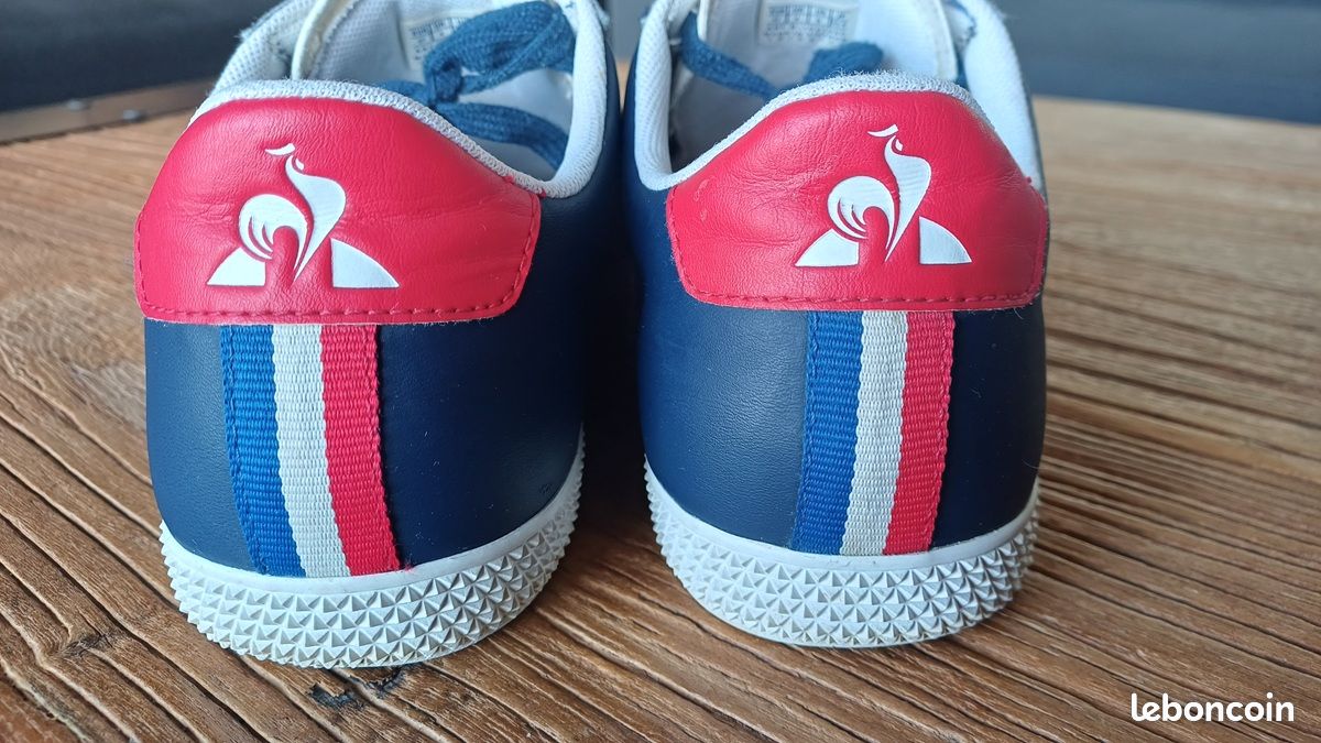 Chaussures basket sport bleu marine rouge le coq sportif taille 37