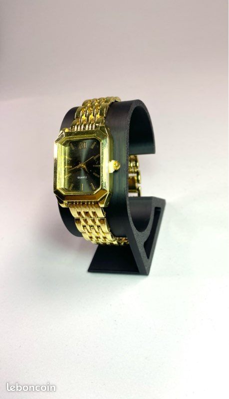 Montre dorée Quartz cadran Noir NEUVE (image 1)