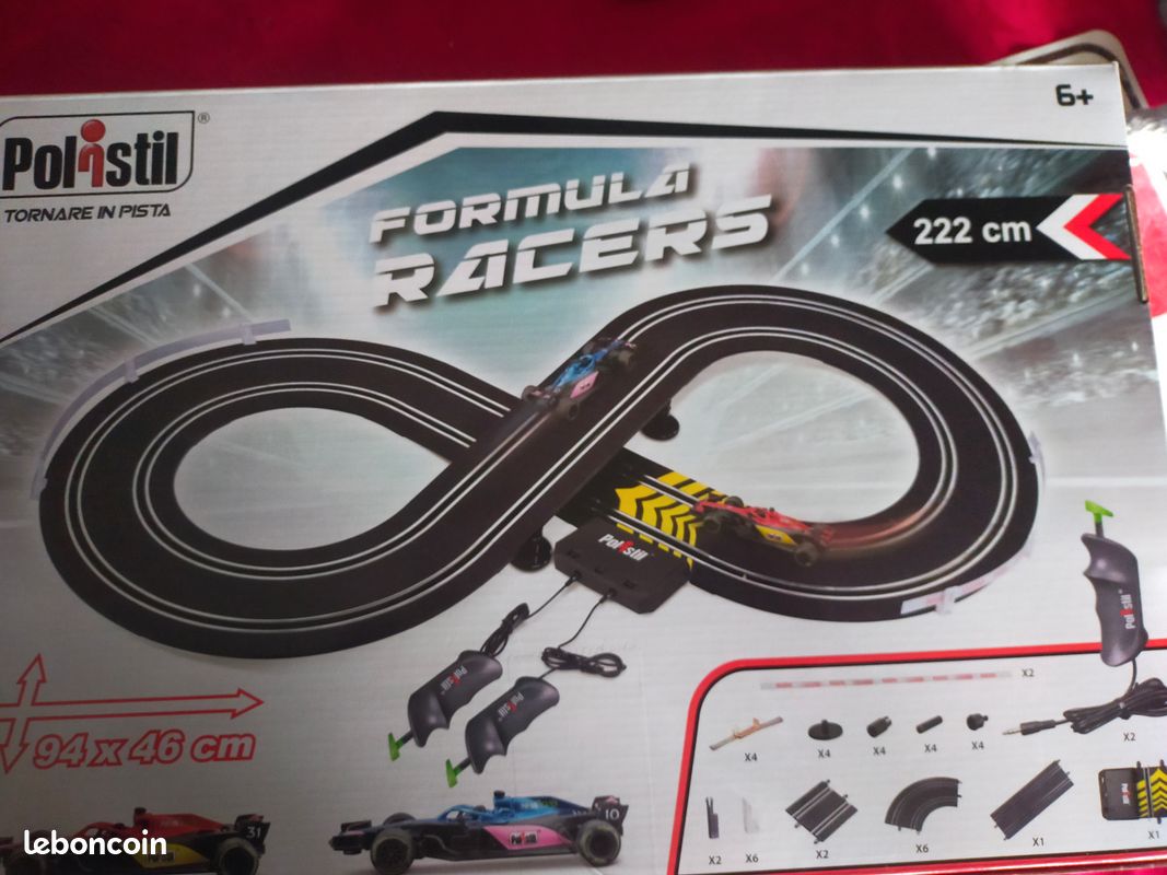 Circuit Polistil 1/32 – Deux Circuits En Un L2m80 – 4 Voitures Révisées – Complet En Boîte