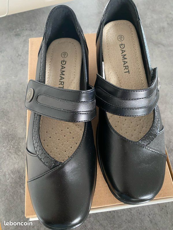 Chaussons à Scratch Piedical Femme Damart - Confort, Semelle Intérieure Cuir Amovible, Talon 4cm