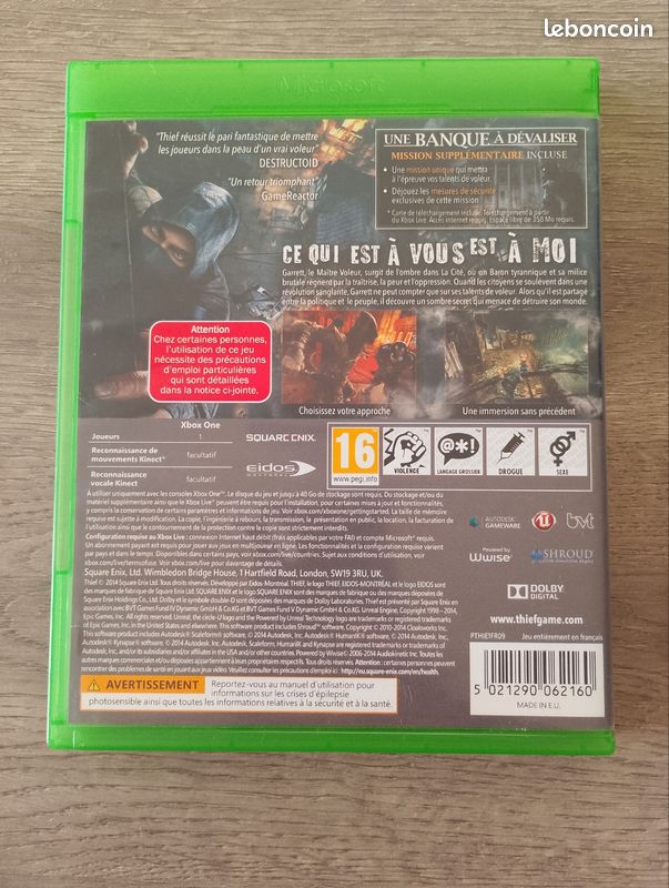 Jeu Thief Pour Microsoft Xbox One - PAL FR - Complet (Boîte, Notice) - Très Bon État