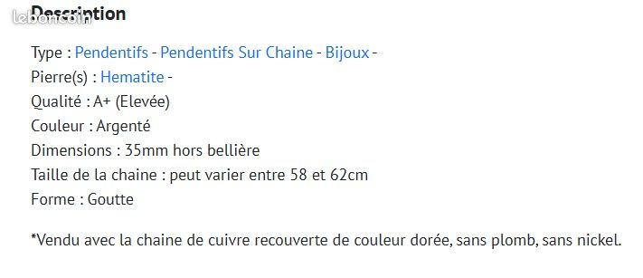 Pendentif âne En Hématite - Pierre Polie 3,7 X 3 Cm - Neuf Sans Boîte
