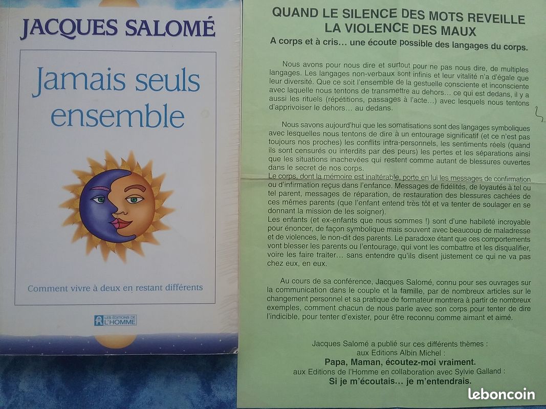 Jacques Salomé . Jamais seuls ensemble . Et . Si je m'écoutais , je m'entendrais (image 1)