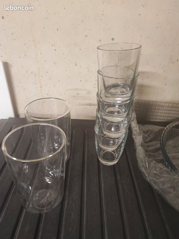 Ensemble de 6 ramequins en verre années 70
