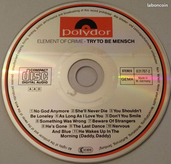 Cd rare ELEMENT OF CRIME (image 3)
